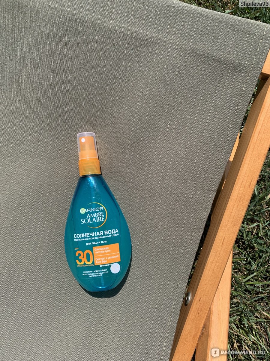 Прозрачный солнцезащитный спрей Garnier AMBRE SOLAIRE Солнечная вода ...