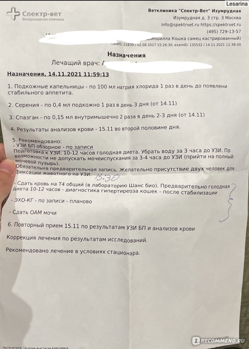 Спектр-Вет, Москва - «Не смотря на то что помогали несколько раз, я больше  сюда не обращусь никогда (спойлер: и вам не советую).» | отзывы