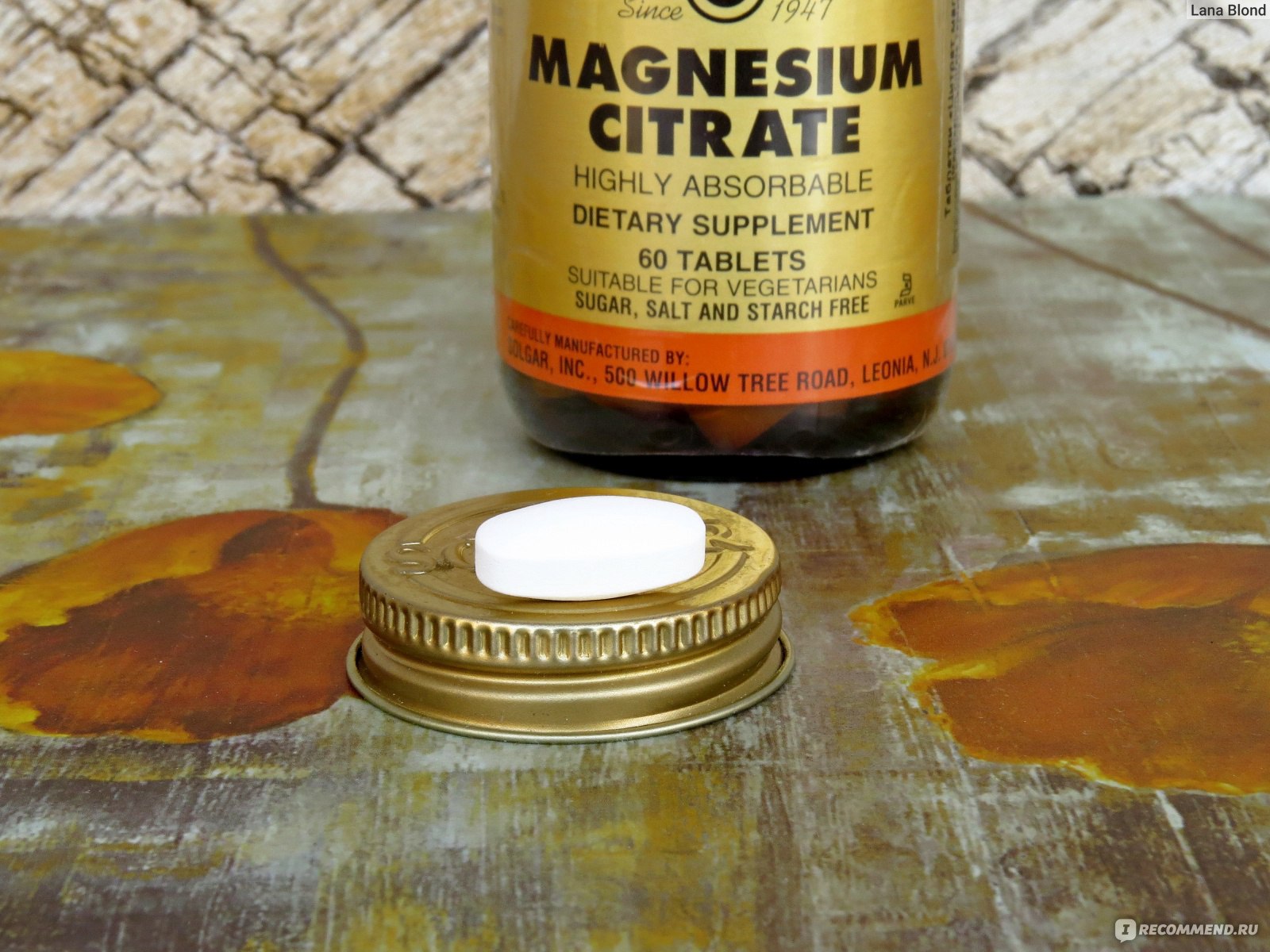 Solgar magnesium citrate таблетки