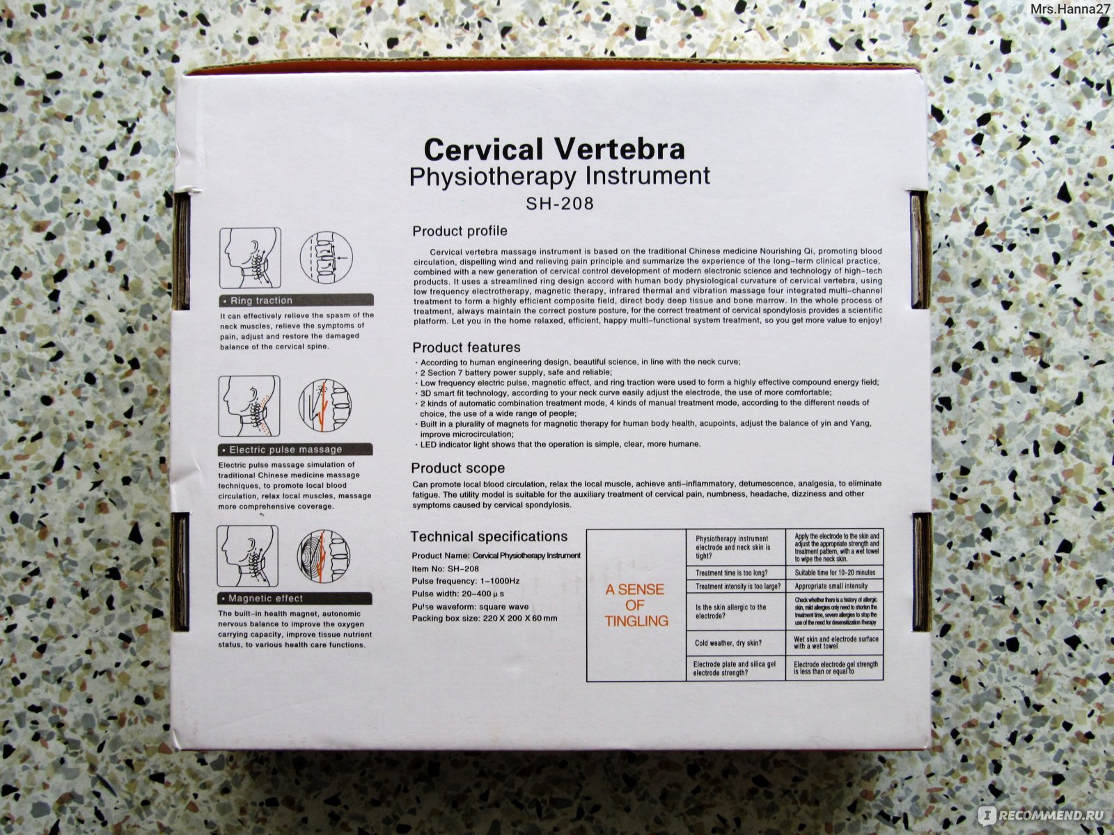 массажер для шеи Physiotherapy Instrument Cervical Vertebra 