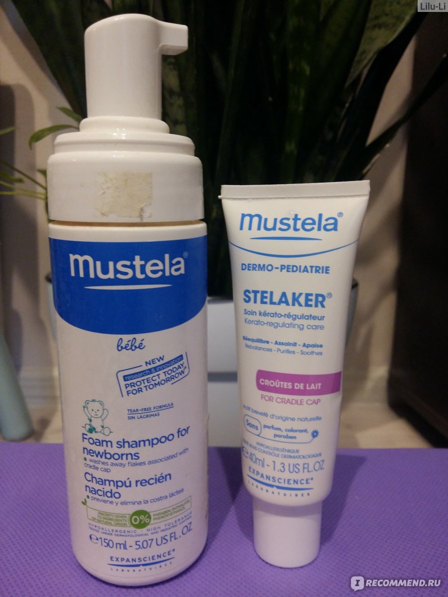 Шампунь-пенка Mustela для новорожденных, для удаления себорейных ...