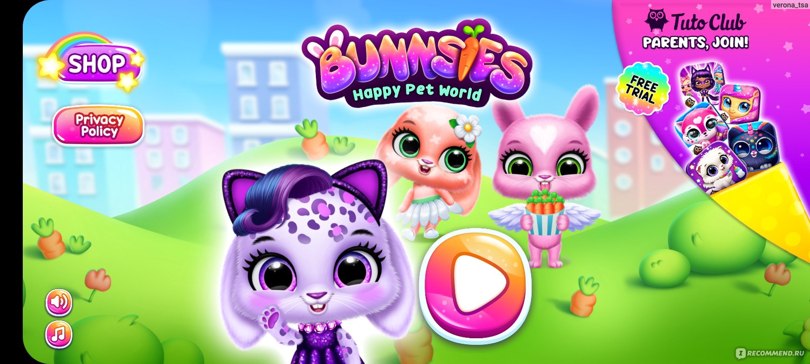 Приложение Bunnsies - Happy Pet World - «Собираем коллекцию из 26  очаровательных кроликов! В связи с наличием встроенных покупок, в  бесплатной версии доступно собрать 21 персонажа. Интересная игра в шикарном  интерфейсе.» | отзывы