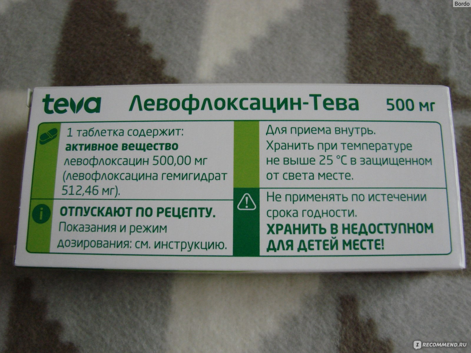 Антибиотик Левофлоксацин-Тева - «Антибиотик широкого спектра Teva .