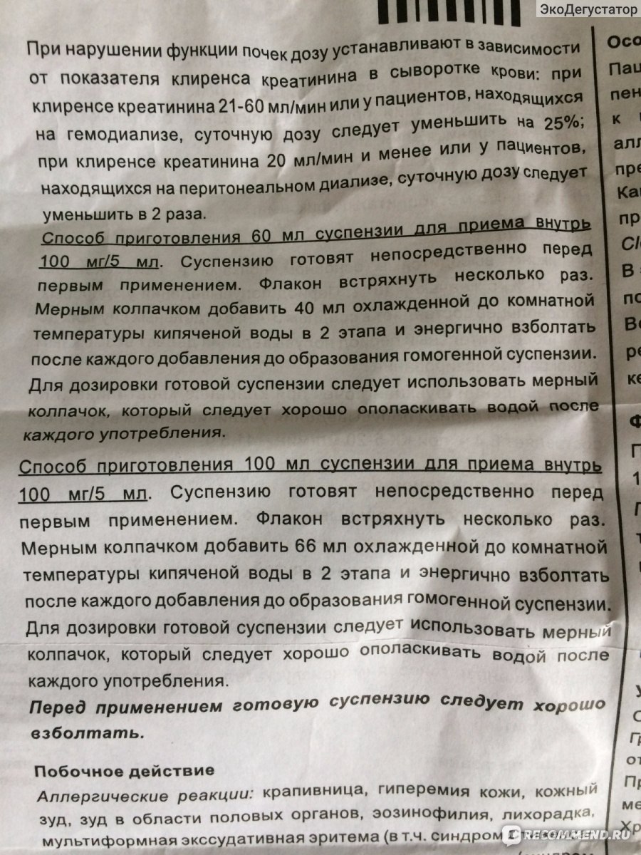 Панцеф 400 мг инструкция