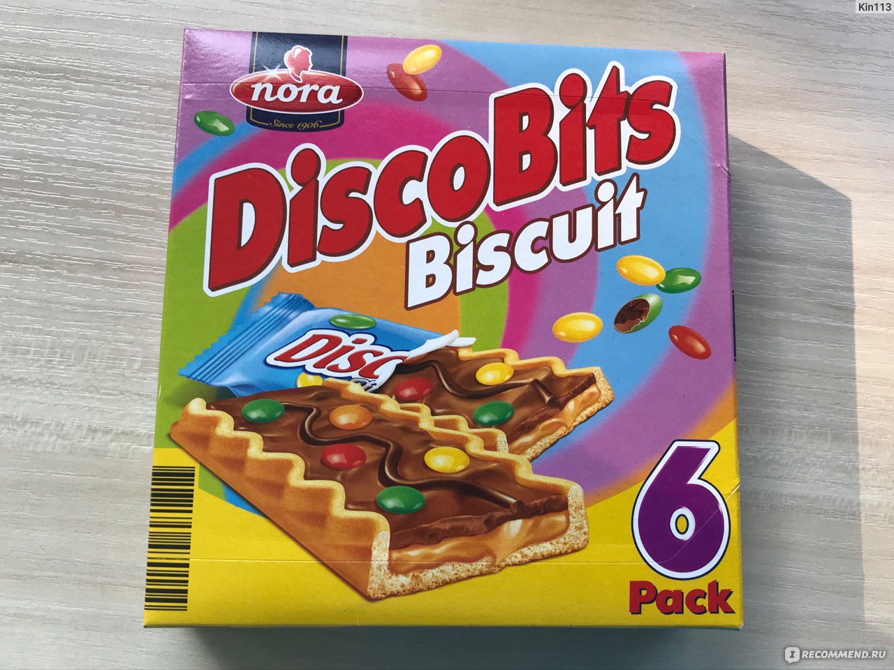 Печенье Nora DiscoBits Biscuit - «Печенье, карамель, молочный шоколад и  яркое драже - это все отлично сочетается в печенье DiscoBits!» | отзывы