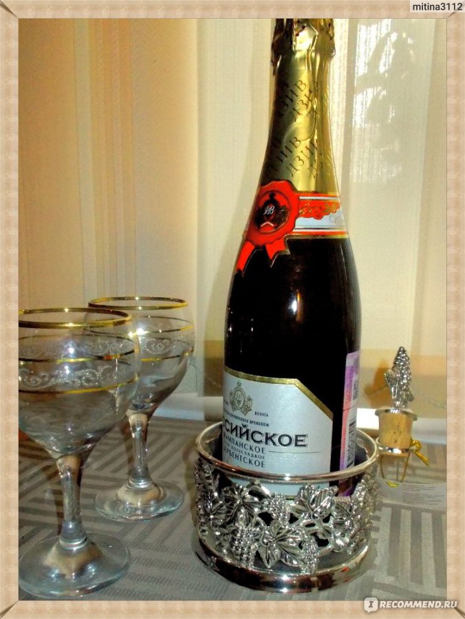 Декупаж бутылки шампанского на Новый год
