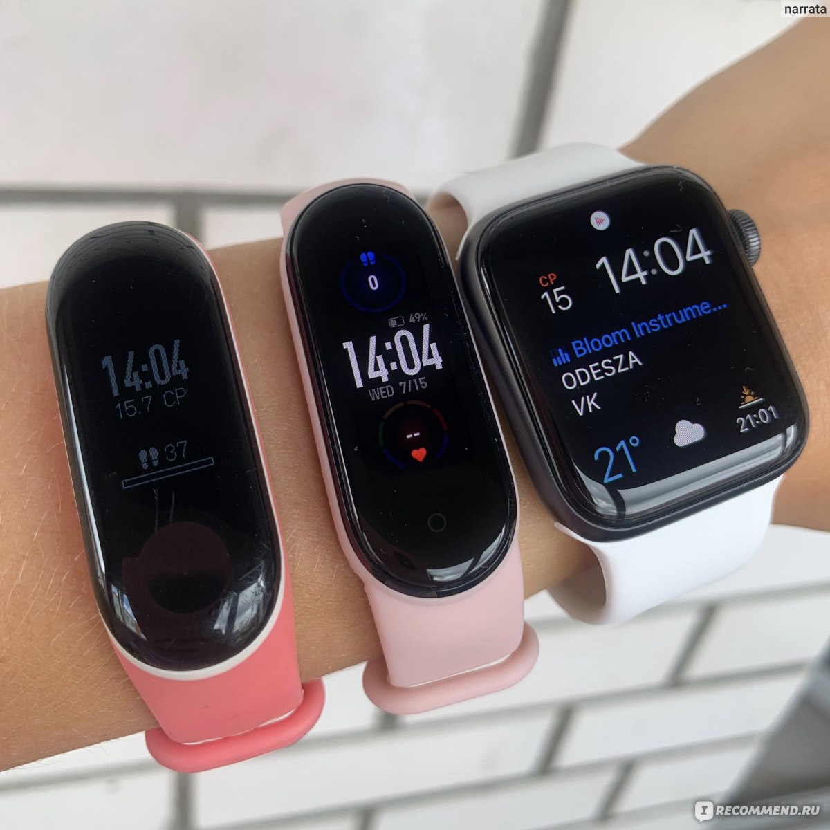 Фитнес-браслет Xiaomi Mi Band 5 - «Подробный отзыв от владелицы Mi band 3 и  Apple Watch 5. Моя летняя обновочка! Стоит ли покупать Mi Band 5? Сравнение  с mi band 4!» | отзывы