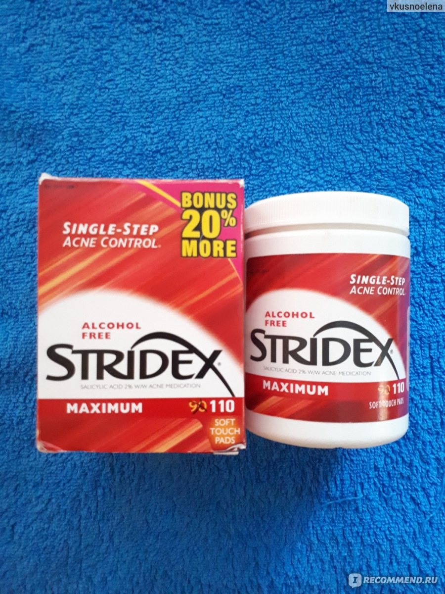 Салициловые диски против акне Stridex Single-Step Acne Control Maximum ...
