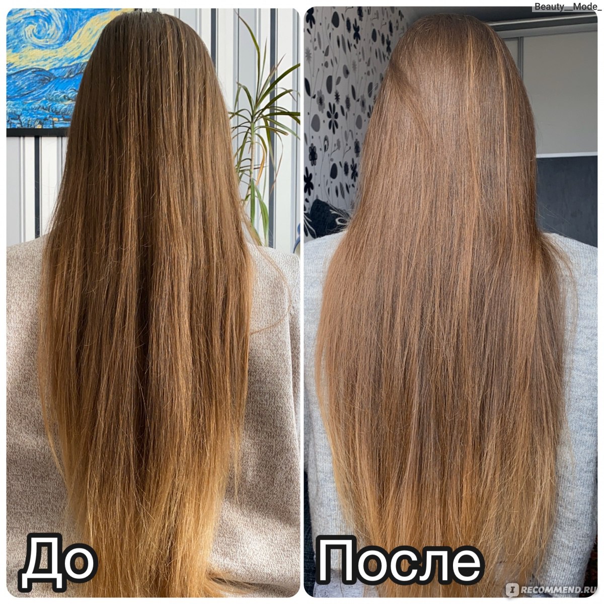 Волосы до и после масла для волос