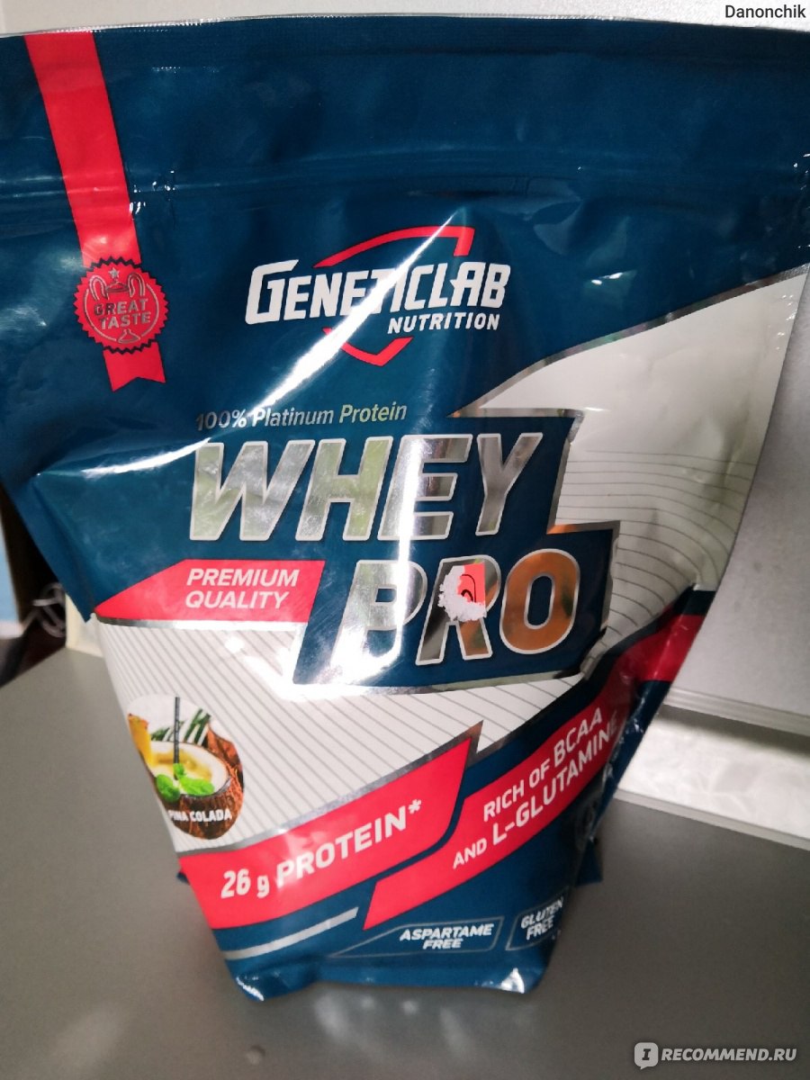 Спортивное питание Geneticlab Nutrition WHEY PRO Pina colada - «Вкусный  протеин,разбор состава + рецепт теста для пп кексов и тортиков» | отзывы