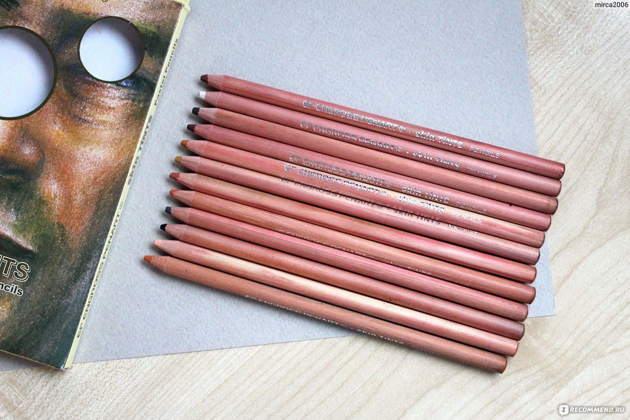 Professional Skin Tints Soft Pastel Colored Pencils 12 pcs for