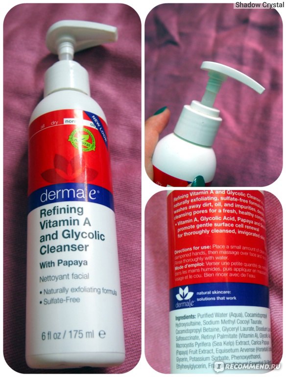 Средство для умывания Derma E Refining Vitamin A and Glycolic Cleanser with Papaya фото