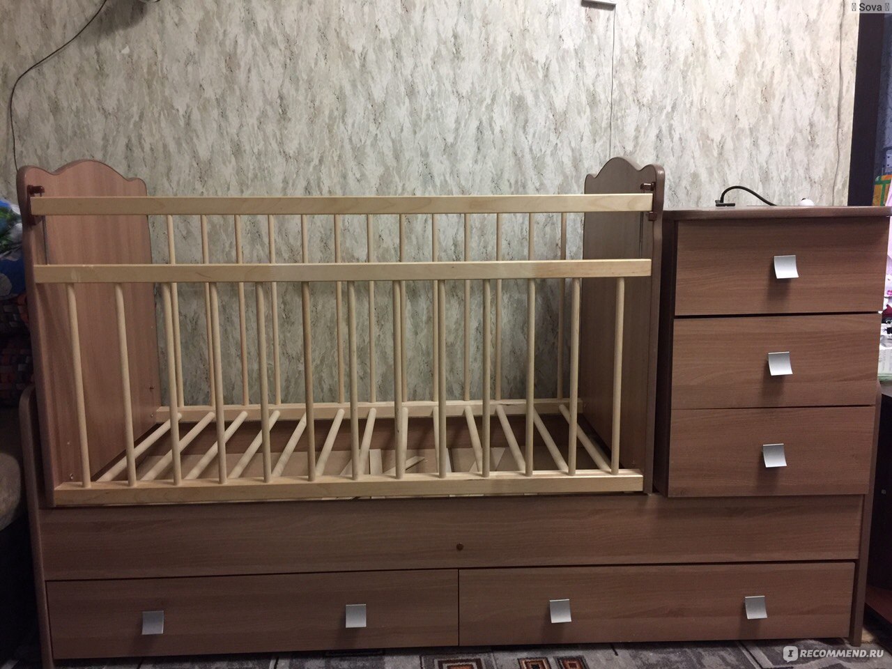кровать детская с комодом и ящиками колибри 1 венге клен