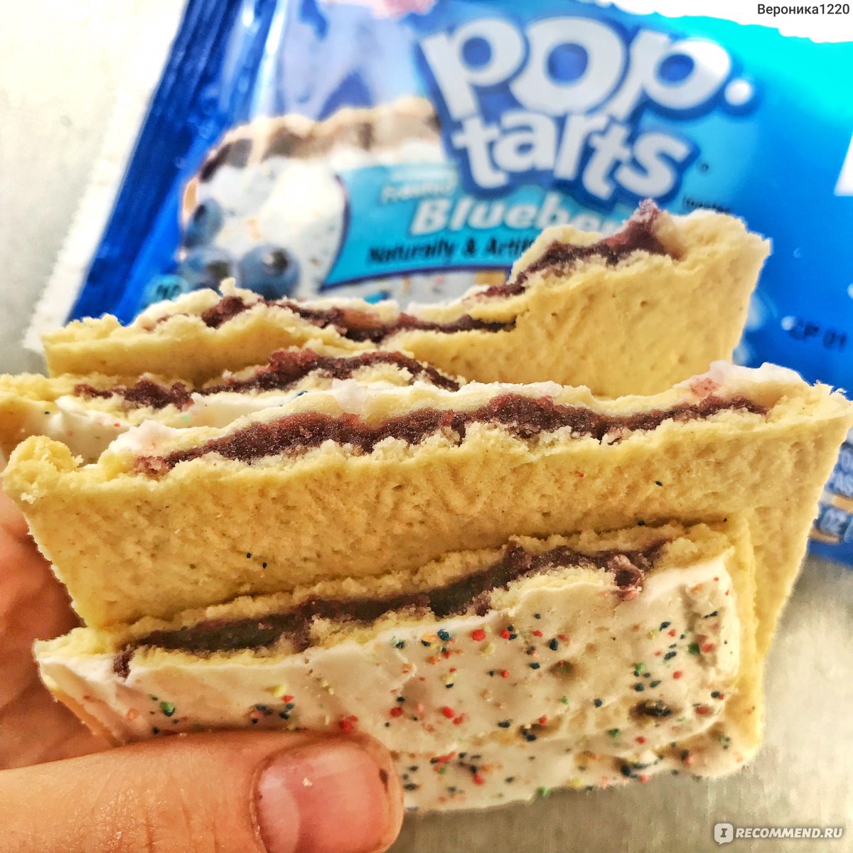 Печенье с начинкой Kellogg,s Pop tarts frosted Blueberry - «Вы только  посмотрите на эту «крутую» американскую задумку! Русские пряники в виде  квадратов.» | отзывы