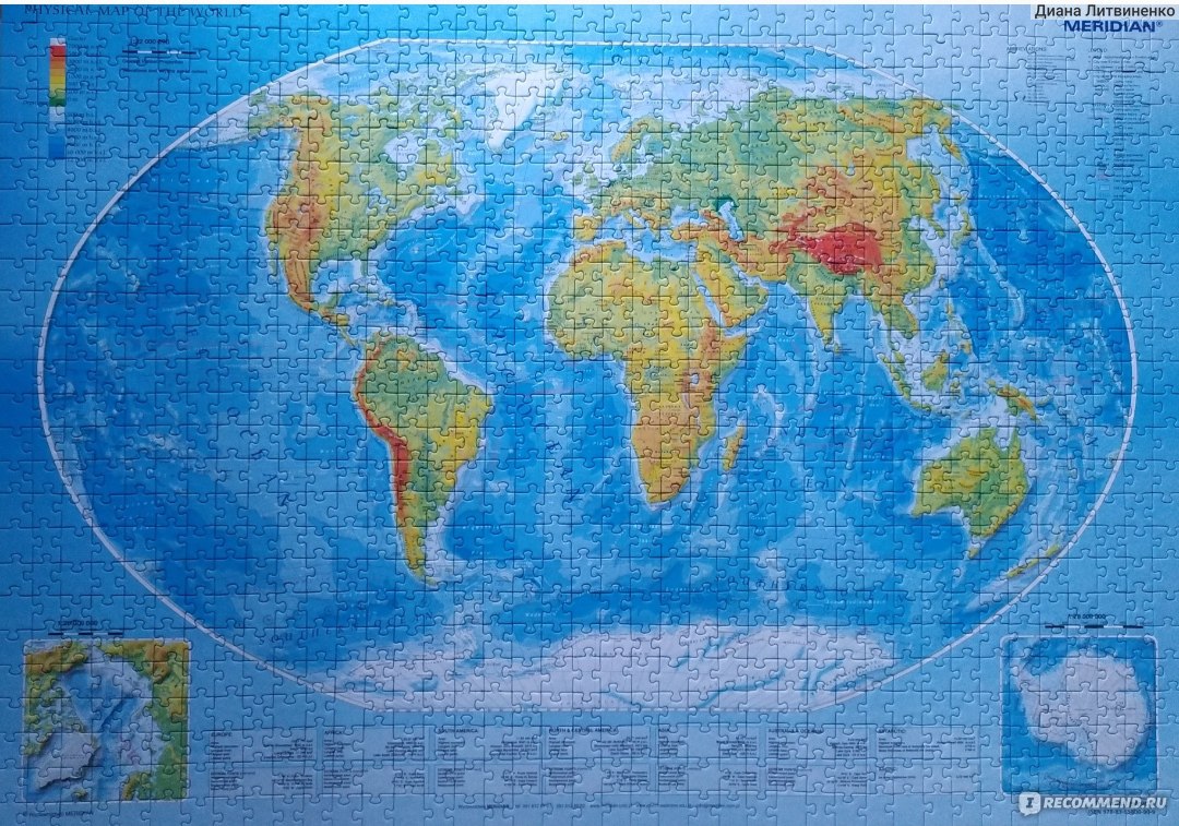 Пазл 4000 элементов карта мира