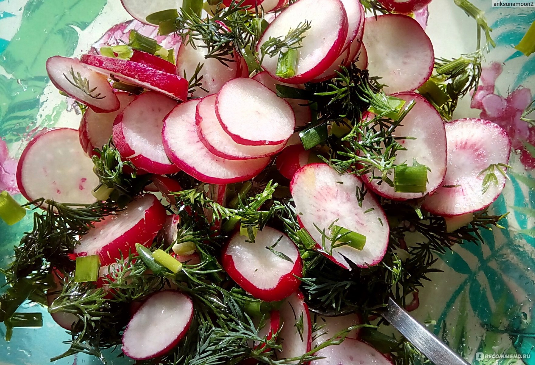 Рецепт: Салат с редиской - С огурцом и зеленью