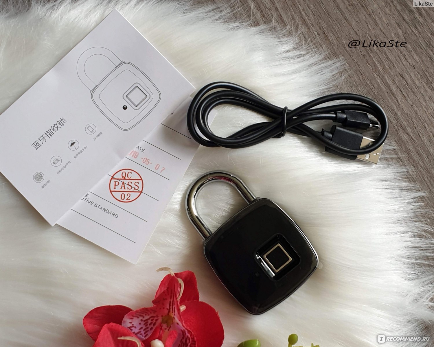 Замок с отпечатком пальцев Aliexpress Bluetooth Lock Fingerprint Lock IP54  Smart USB Charging and Emergency safe security Door bicycles Luggage Case  Lock - «Теперь мне не нужен ключ- у меня есть умный