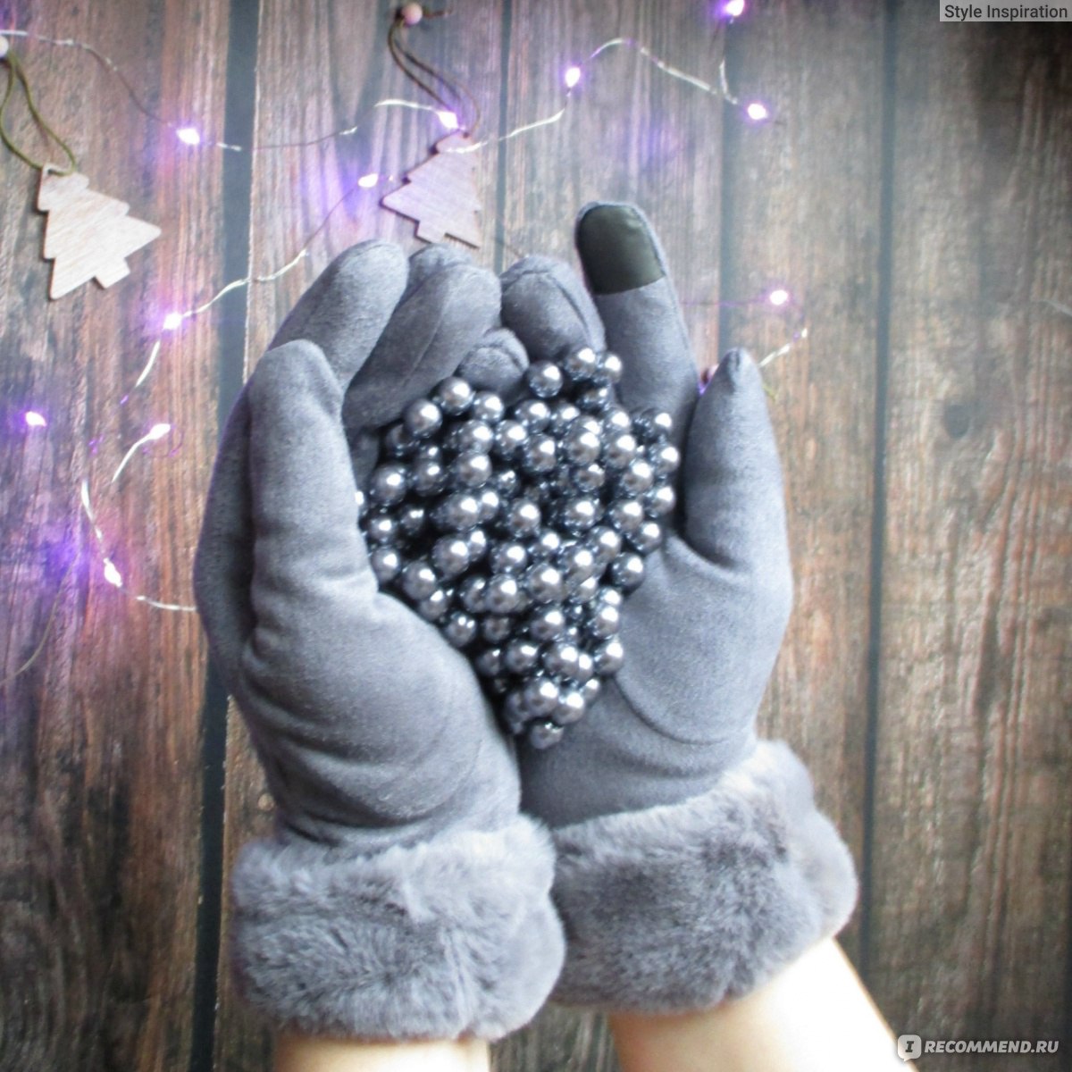 Перчатки для сенсорных экранов Aliexpress 2020 New Fashion Women Gloves Autumn Winter Cute Furry Warm Mitts Full Finger Mittens Women Outdoor Sport Female Gloves Screen фото