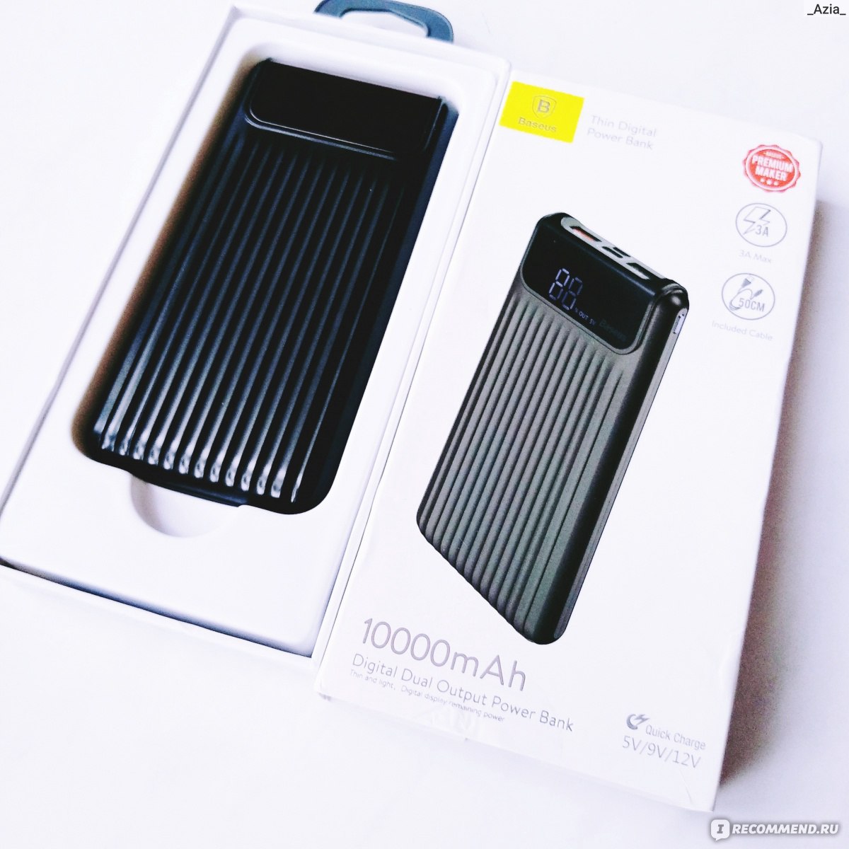 Внешний аккумулятор Baseus Power Bank 10000 mAh PPYZ Black - «Есть функция  быстрой зарядки в обе стороны. Реальная ёмкость. Качественный Power Bank  без налёта гламурности.» | отзывы