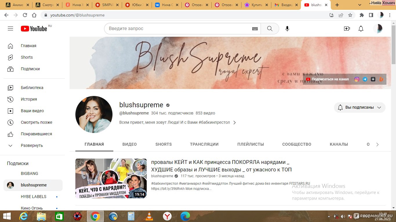 Сайт YouTube канал blushsupreme - https://m.youtube.com/user/blushsupreme -  «Приятный канал на такую редкую тематику с не всегда приятным человеком или  откуда я знаю все новости про королевскую семью.» | отзывы