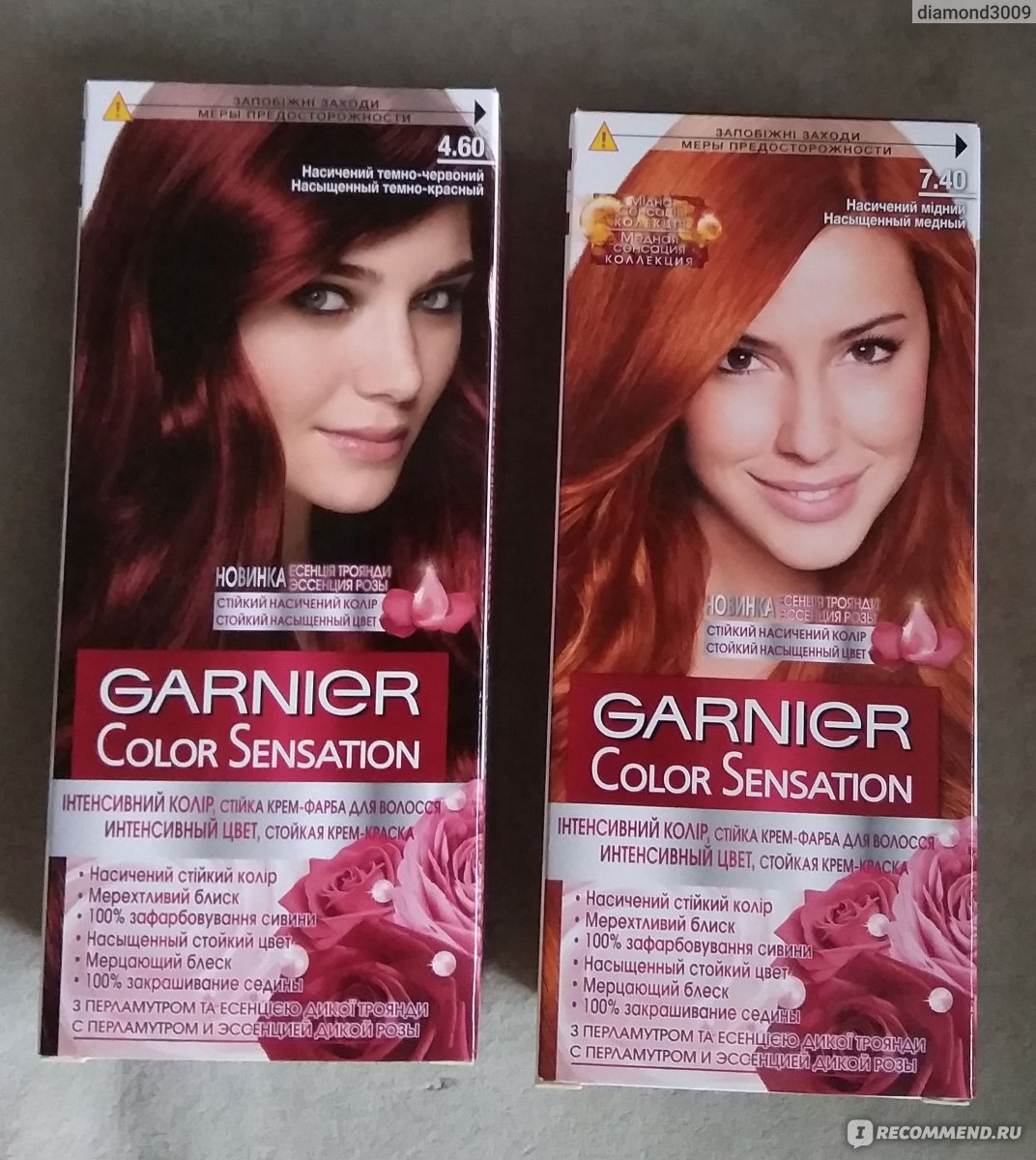Краска для волос Гарньер (Garnier) - палитра оттенков