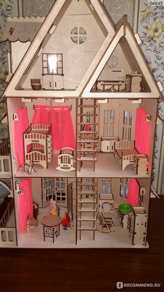 Кукольный домик, 2-этажный, без мебели