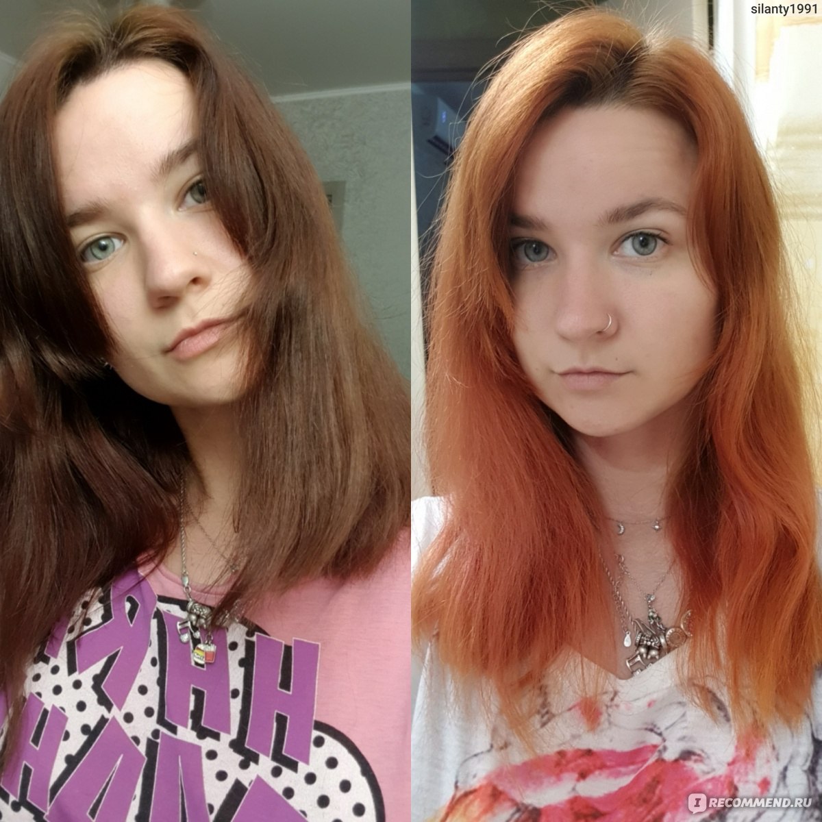 Из темного в рыжий фото до и после