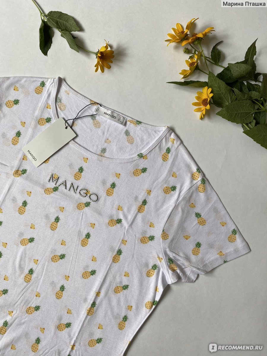 Футболка Mango с логотипом REF 67000598-MANGOPI-H-LM - «Футболка Mango ...