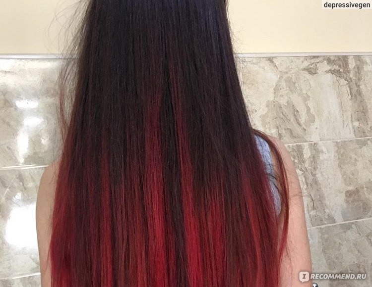 Красные волосы без осветления на темных волосах
