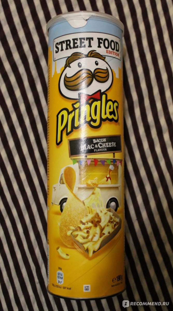 Чипсы картофельные Pringles Bacon Mac & Cheese Chips - «Pringles со вкусом  бекона и макарон с сыром из серии 