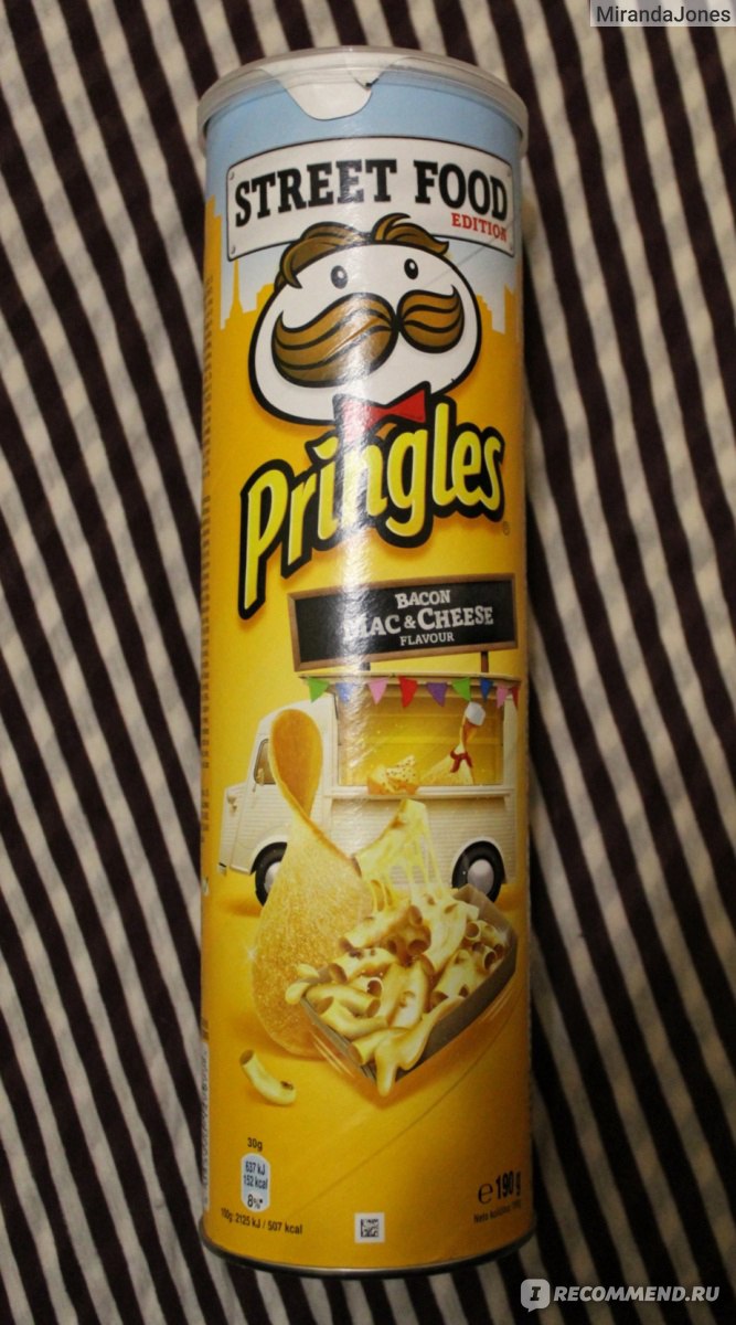 Чипсы картофельные Pringles Bacon Mac & Cheese Chips - «Pringles со вкусом  бекона и макарон с сыром из серии 