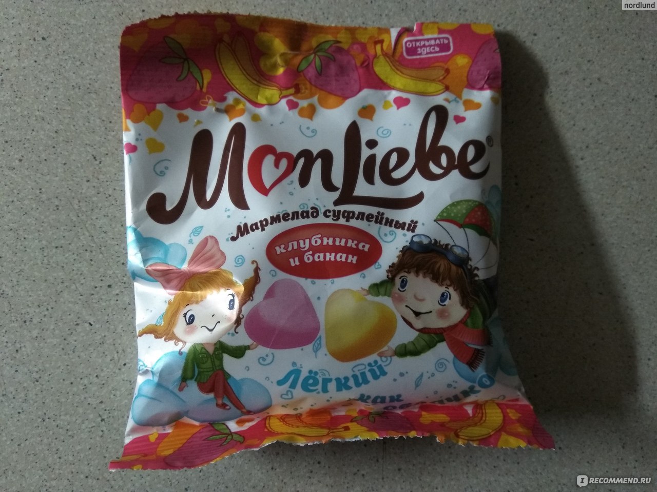 Мармелад Славянка "MonLiebe" клубника и банан - «суховат» | отзывы