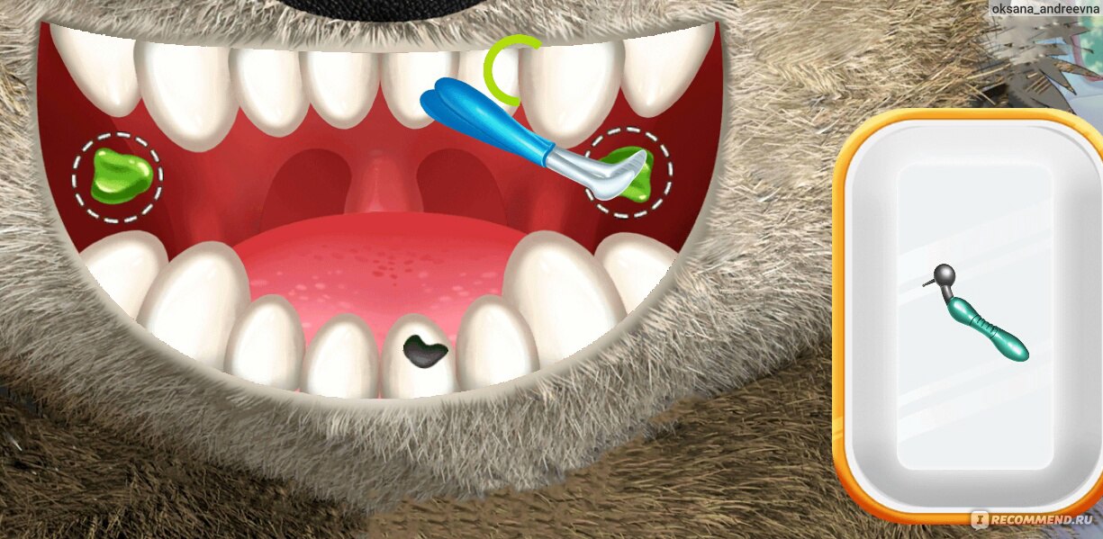 Интерактивная игра 23 8. Оформление зуба медведя. Маша на зуб у мишки.