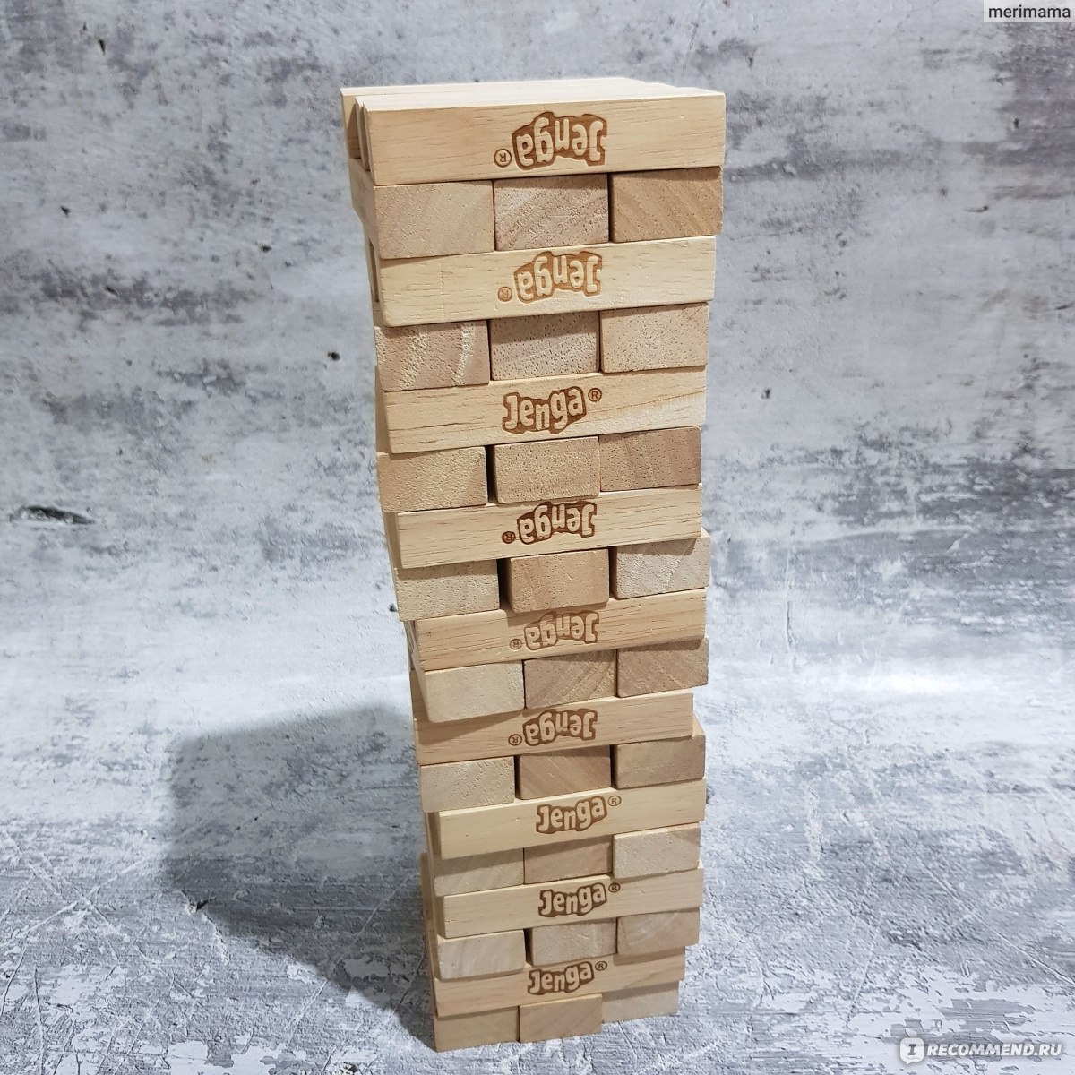 Hasbro Настольная игра Дженга Jenga - «Дженга — весёлая и азартная игра, с  которой отличное настроение гарантированно! С интересом играем всей семьёй  - от детей и до бабушки » | отзывы