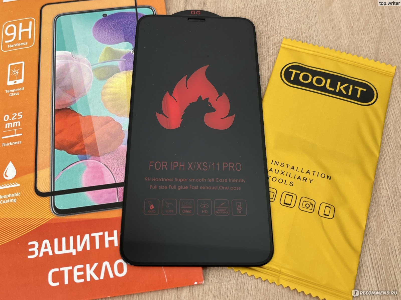 Защитное стекло на экран OG Premium для iPhone для 11 Pro, X, XS - «Почему  у Apple такие не стойкие к механическому воздействию стекла? Как я  исцарапала весь экран 😤 и была