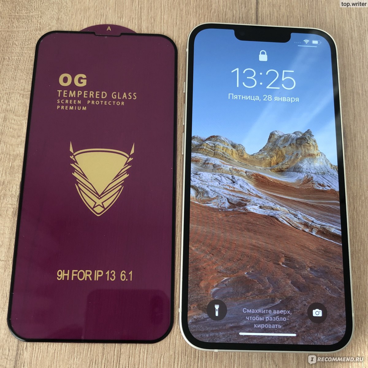 Защитное стекло на экран OG Premium для iPhone 13, 13 Pro, 13 Pro Max, 13  Mini - «Отличная защита экрана iPhone от царапин. Сохраняет отклик экрана,  не меняет его цвета, не добавляет объема.» | отзывы