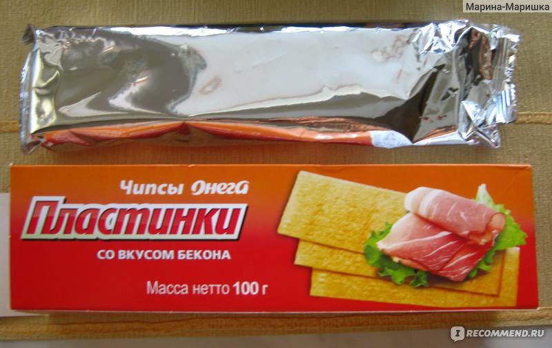 Чипсы картофельные "Белпелет" Онега Пластинки со вкусом бекона ...