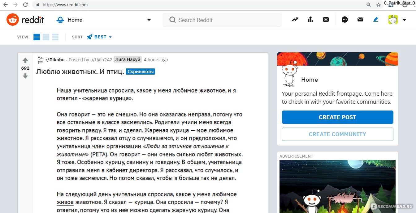 Сайт reddit.com - «Теперь здесь можно сидеть сутками, даже не зная  английского. Куча годного контента, котики, новости, мемасики, литература,  в общем на любой вкус!» | отзывы