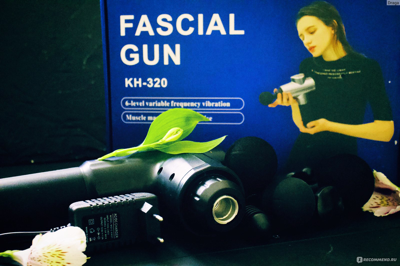 Массажер Fascial Gun портативный ручной мышечный для тела KH-320 Black 