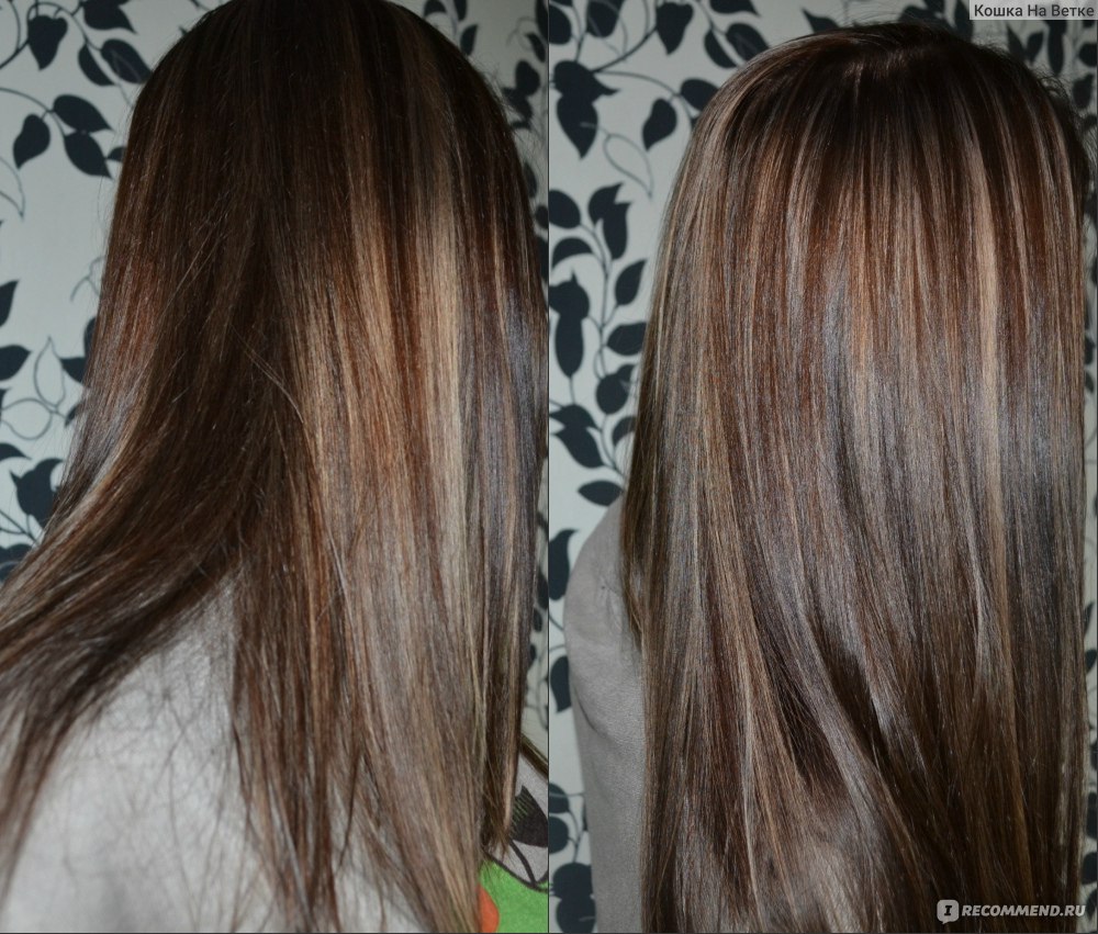 После окраски темно русых волос до и после