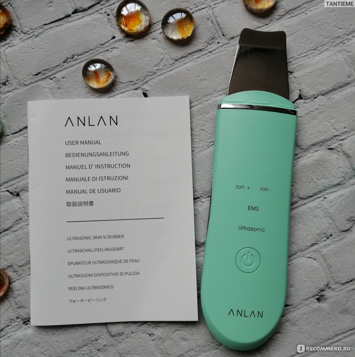 Ультразвуковой скруббер для кожи Anlan ultrasonic skin scrubber deep face cleaning machine peeling and lift  фото