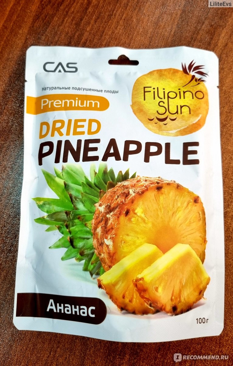 Плоды Ананаса Filipino Sun сушеные, 100 г - «Цукаты Filipino sun Pineapple  Ананас вкусный и полезный перекус. » | отзывы