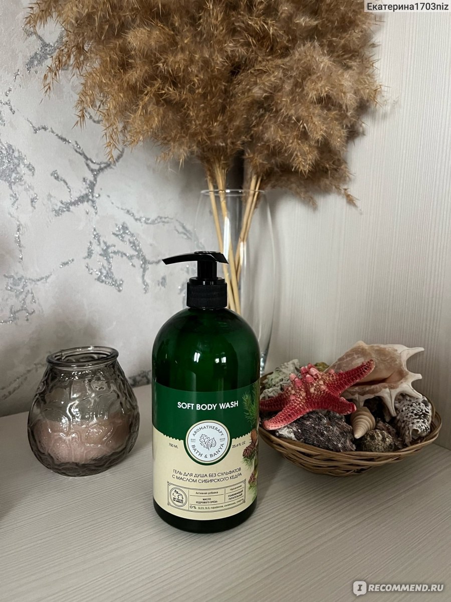 Гель для душа BATH&BANYA Без сульфатов с маслом сибирского кедра ...