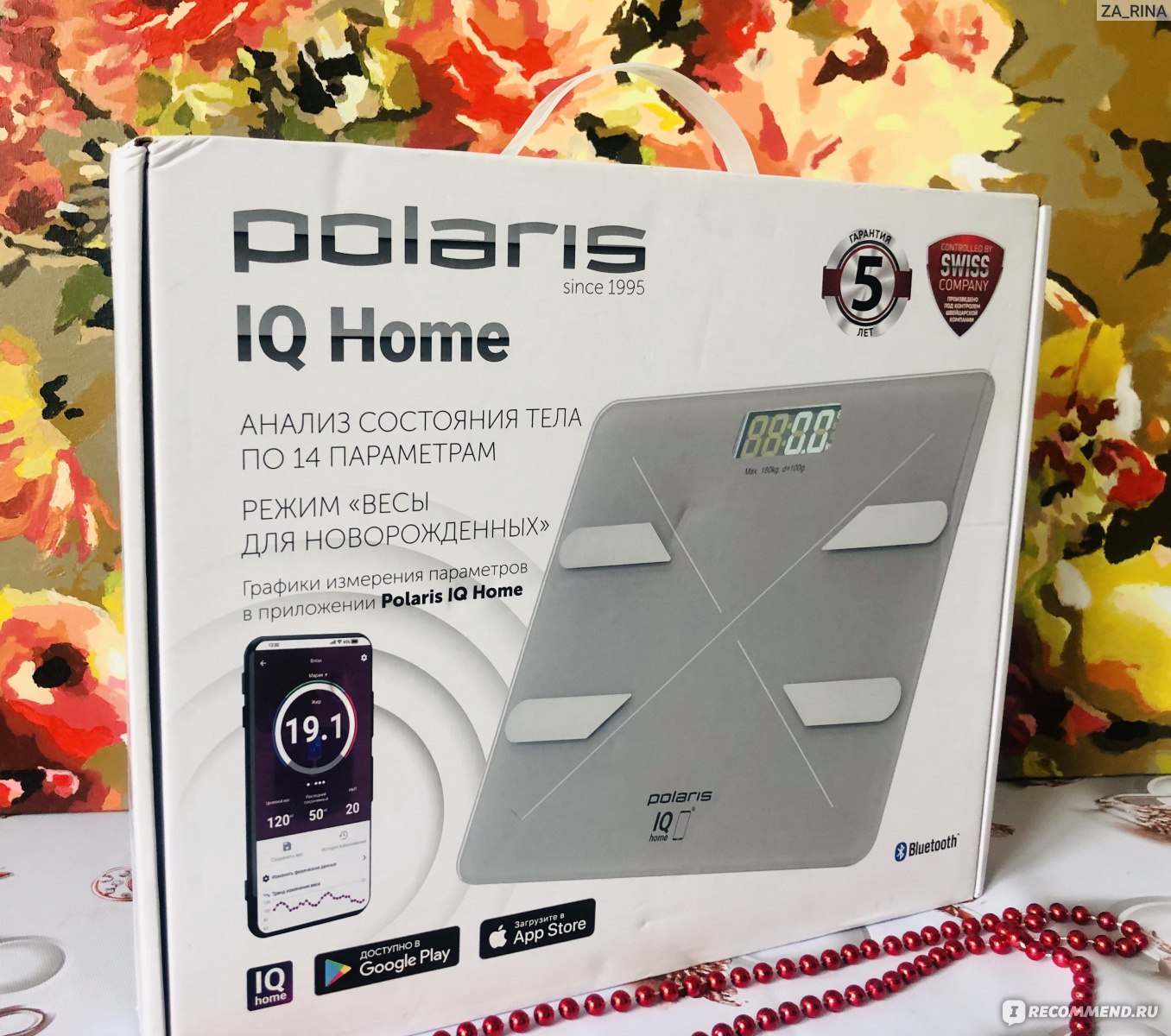 Напольные весы Polaris PWS 1898 IQ Home - «❤️Идеальные стильные умные весы  для всей семьи ✓3 режима, сохранение истории. 💕Отслеживаем вес в динамике,  измеряем процент воды организме и биологический возраст - всего 14  параметров!» | отзывы