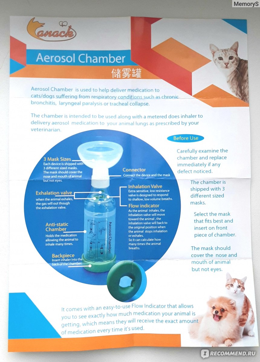 Ингалятор Aliexpress Aerosol Chamber Canack для кошек - «Лучший ингалятор  для кота-астматика» | отзывы