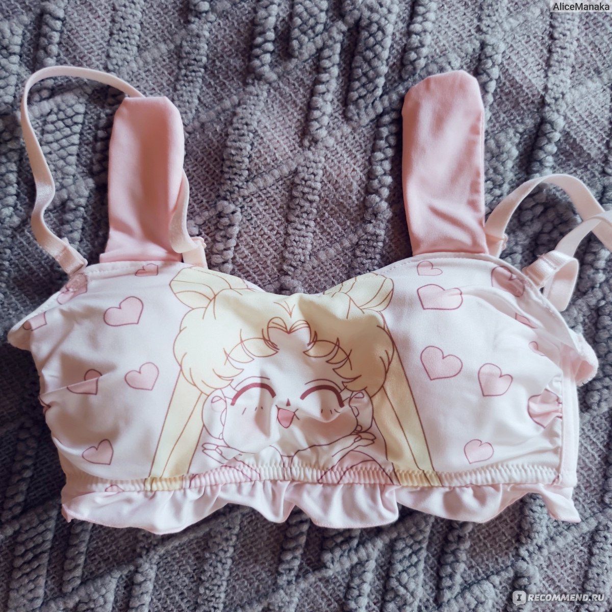 Комплект нижнего белья Aliexpress Anime Sailor Moon Pattern Underwear Set  Kawaii Pink Rabbit Ear Tube Top Bra & Panties Sets Japanese Sexy Lolita  Lingerie Suit - «Когда ожидание и реальность не совпали.