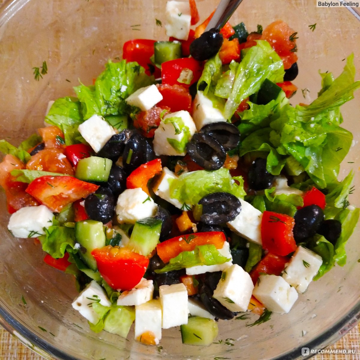 Греческий салат без оливкового масла