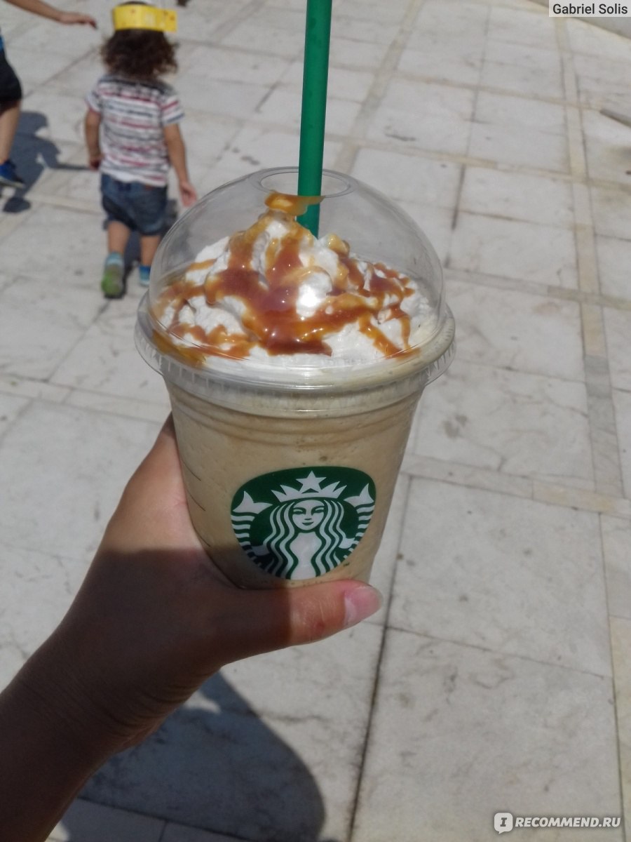 Кофейный напиток Starbucks Карамельный Фраппуччино - «Вкусный но ооочень  сладкий и слишком ледяной напиток для любителей 