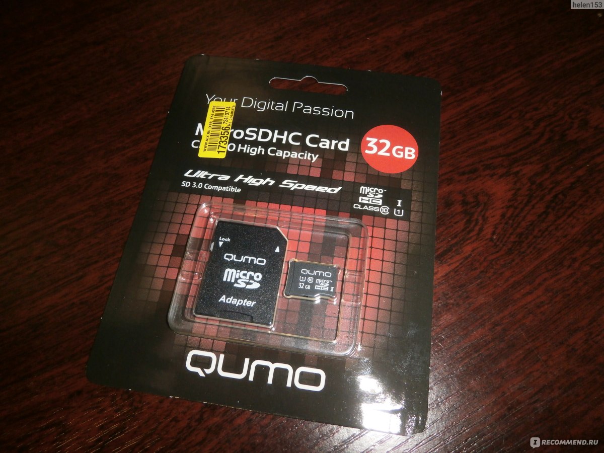 Карта памяти QUMO MicroSDHC 32GB CLASS 10 UHS-I QM32GMICSDHC10U1 - «Карта  для телефона на 32 гига за 360 рублей от известного бренда!» | отзывы