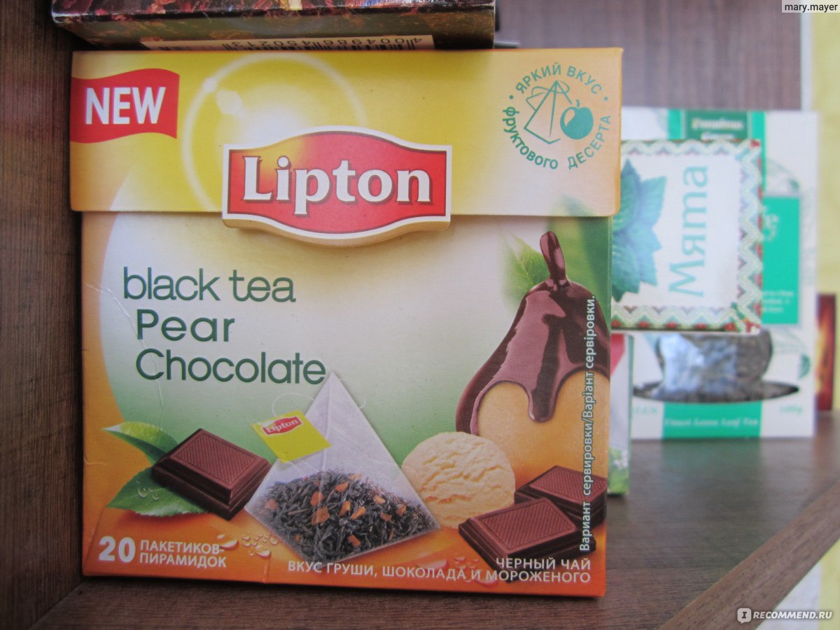 Чай в пирамидках Lipton Pear Chocolate со вкусом груши, шоколада и  мороженого - «Пакетик чая с 